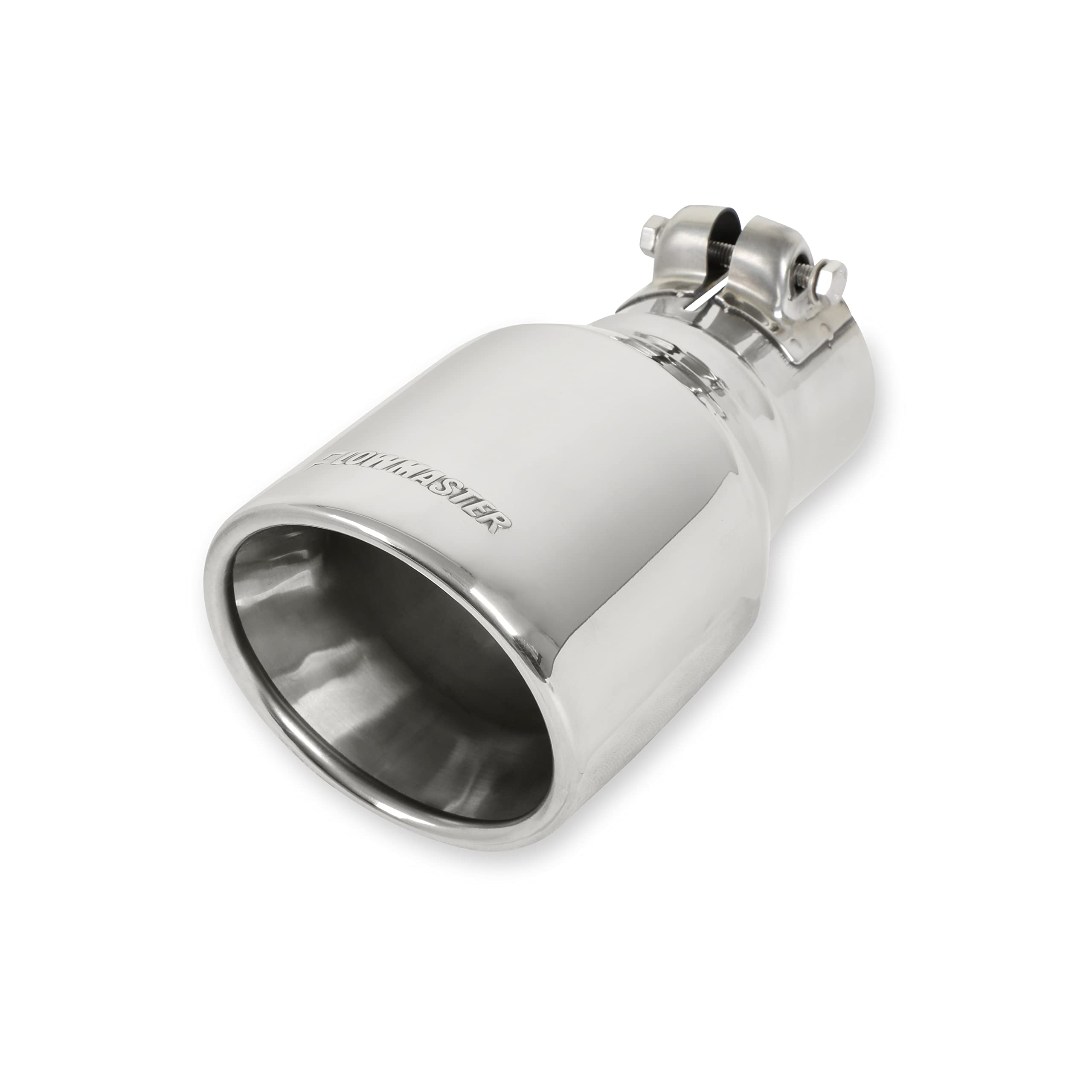Exhaust Tip Flowmaster 15365 4 Inch Rolled Angle Polished 304 Stainless Steel Fits 2.50 Inch Tubing Clamp On