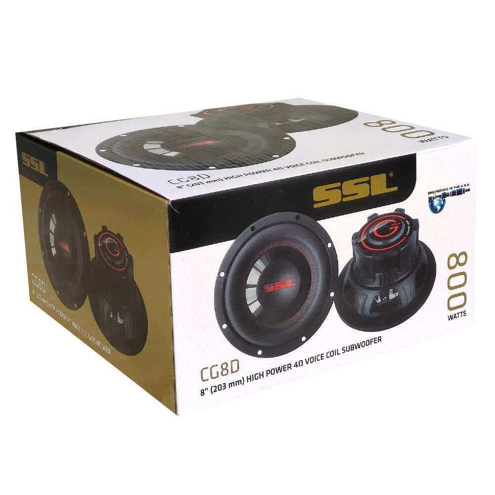 8 Inch Sound Storm Laboratories CG8D Car Subwoofer - 800 Watts Maximum Power, Dual 4 Ohm Voice Coil, Sold Individually