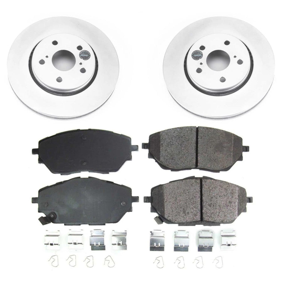 Z17 Power Stop CRK7890 | Front Coated Rotor Brake Kit-Coated Rotors and Ceramic Brake Pads For Toyota C-HR 2018-2022 [Vehicle Specific]
