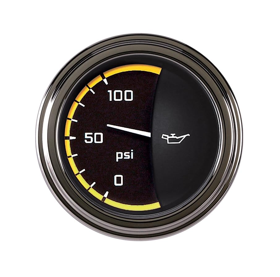 AX81YSLF Classic Instruments Autocross Yellow 2 1/8" Oil Pressure Gauge