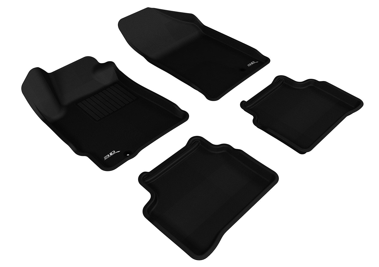 KAGU 3D MAXpider Custom Fit Floor Mat (BLACK) for 2007-2012 NISSAN ALTIMA - 1ST ROW 2ND ROW
