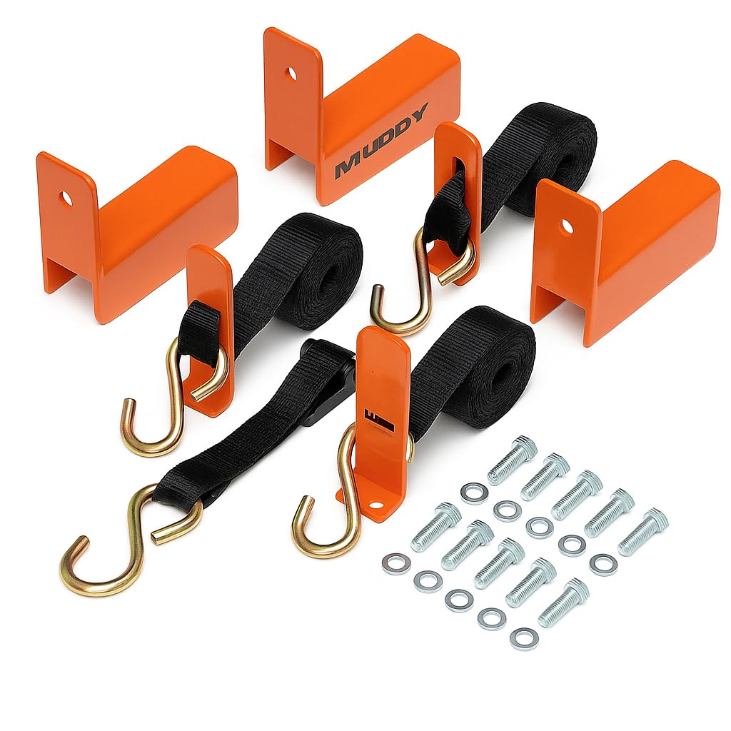 Muddy Wheel Chock UTV Tie Down Kit/Orange / 4-Pack
