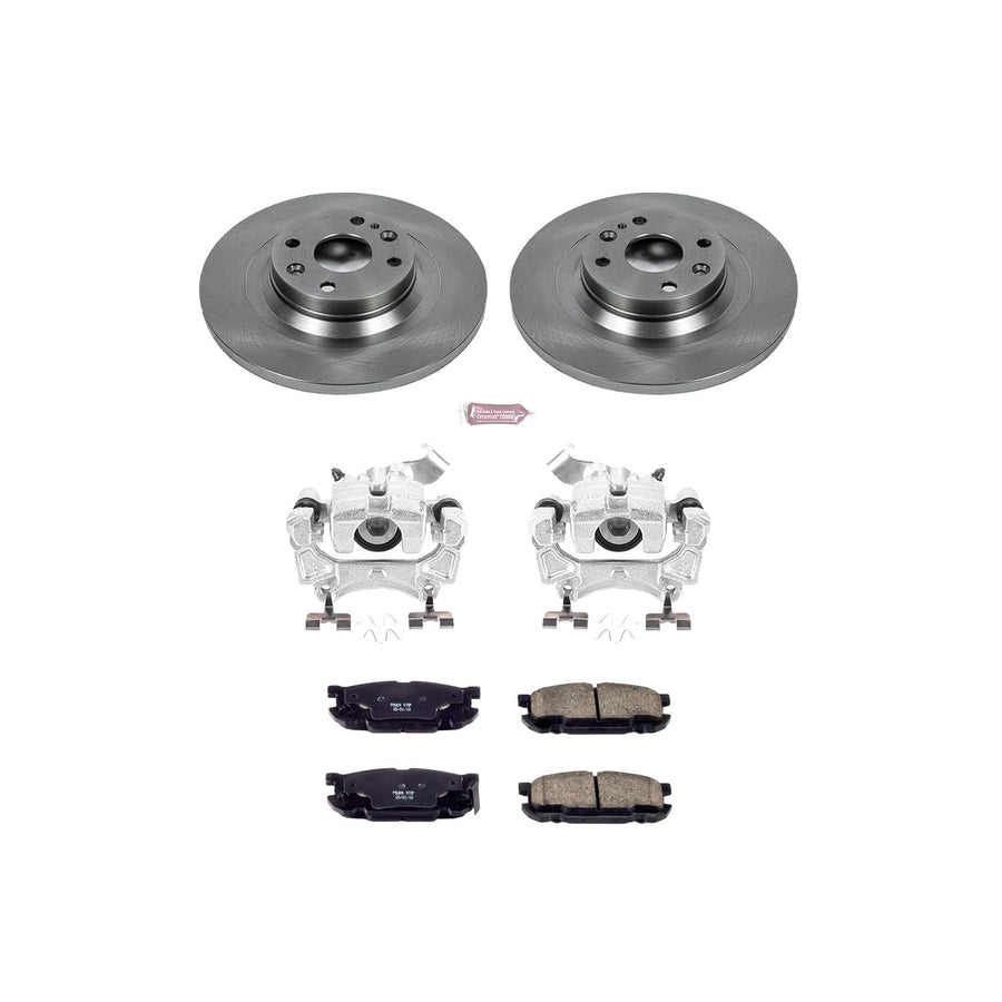 Power Stop KCOE5267 Replacement Autospeciality Rear Caliper Kit- OE Rotors, Ceramic Brake Pads, Calipers For Mazda Miata 2001-2005 [Model Specific]