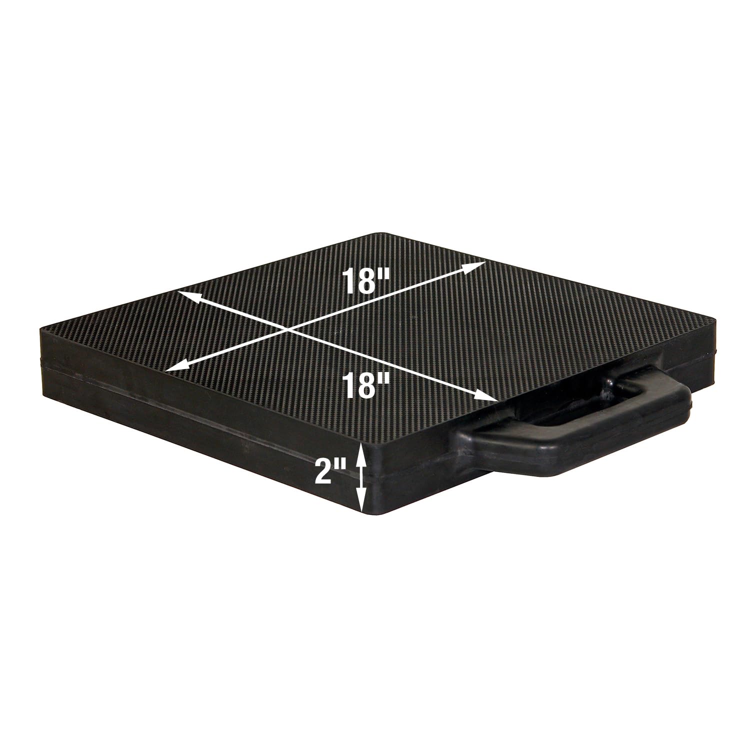 Buyers Products Rubber Outrigger Pad OP18X18R, 18 X 18 X 2 Inch Thick, Solid Crane Pad with Textured Surface And Built-In Handle, Ideal Pad for Concrete, Paved Surfaces And Off-Road Use