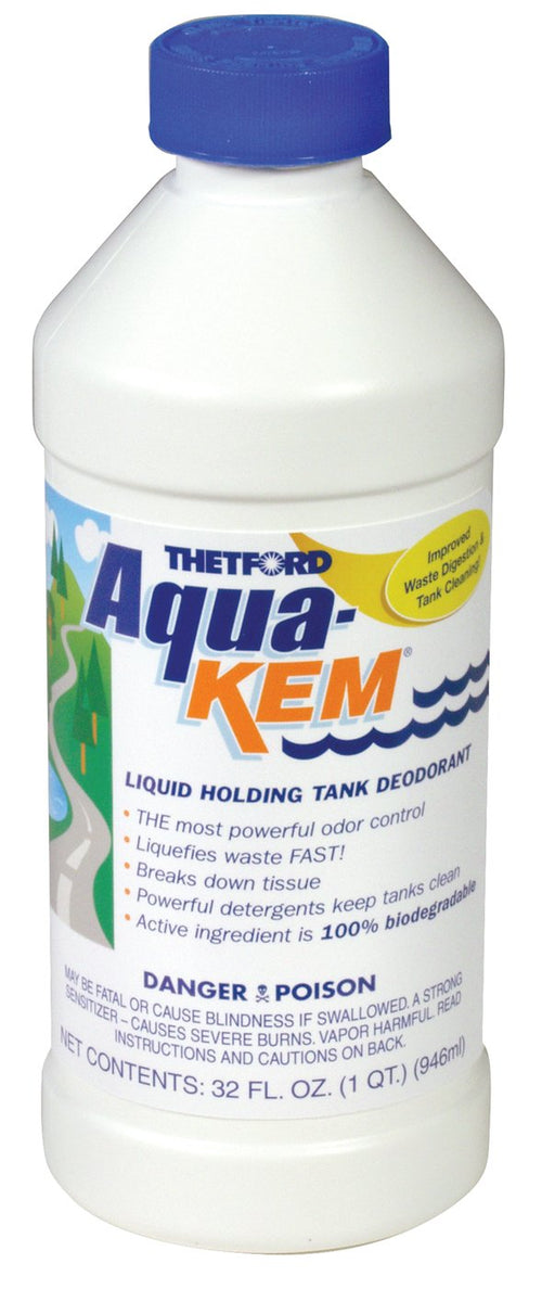 Thetford Aqua-KEM Original - RV Holding Tank Treatment - Deodorizer - Waste Digester - Cleaner - 32 oz - 09852