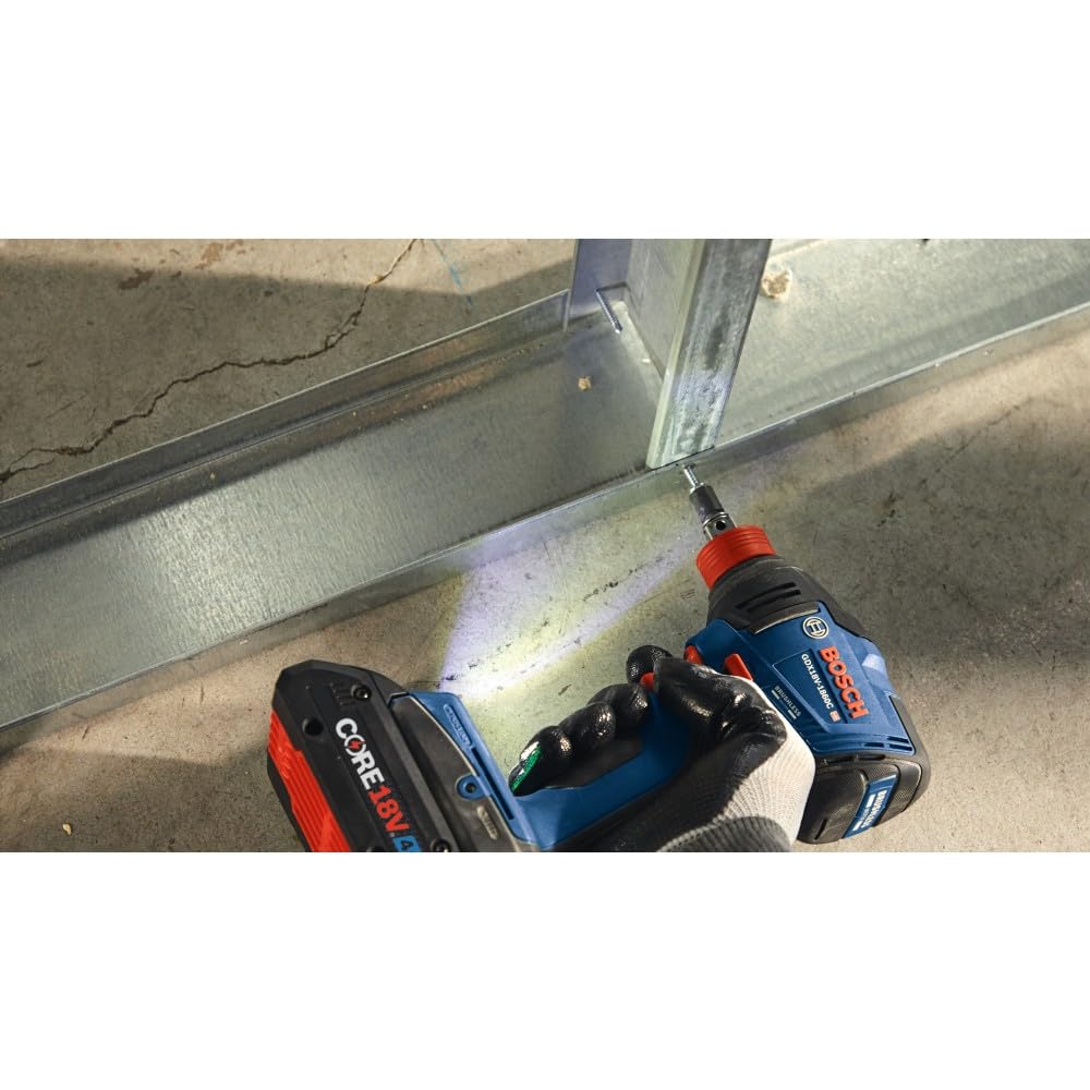 Bosch GDX18V-1860CB25 18V Two-In-One Connected-Ready 1/4 In. and 1/2 In. Bit/Socket Impact Driver/Wrench Kit with (2) CORE18V® 4 Ah Advanced Power Batteries and (1) Connectivity Module
