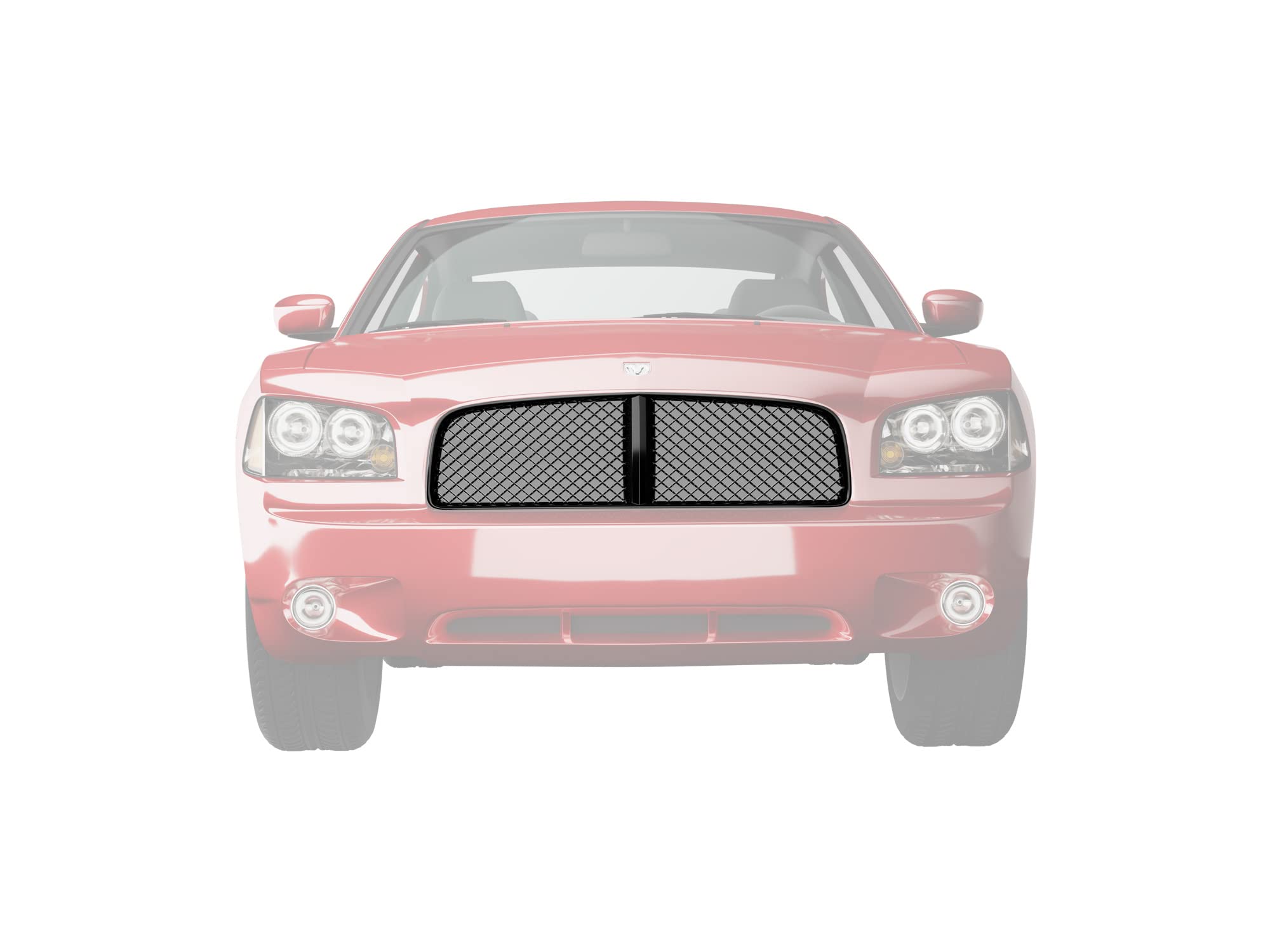 7147652 Armordillo USA Mesh Front Hood Grille - Gloss Black Fits 2005-2010 Dodge Charger