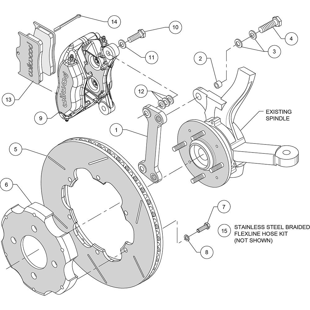 11.00" GT Rotor, FDL/ST Front Hat Kit, Road Race