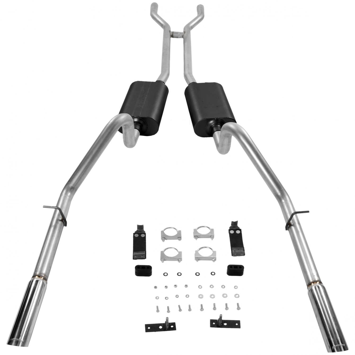 American Thunder Flowmaster 17289 Crossmember-Back Exhaust Kit 2.5 Inch Aluminized Steel Compatible with 1966-1967 Ford Fairlane with V8 engine