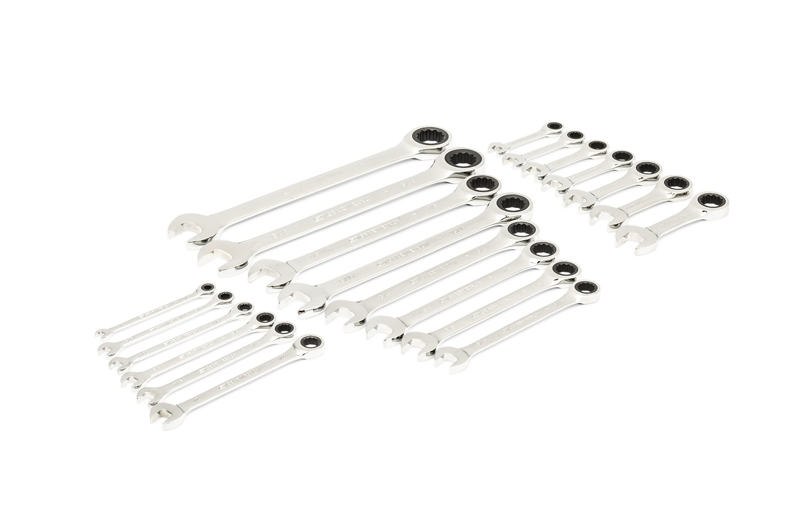 72T GEARWRENCH 21 Piece Standard & Stubby Ratcheting Wrench Set with EVA Foam Tray - 86526