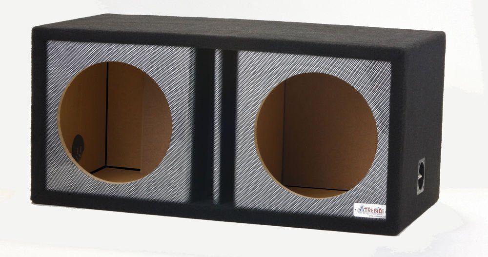 Atrend Dual 12" Black Carbon Fiber 12DVR Vented Subwoofer Enclosure