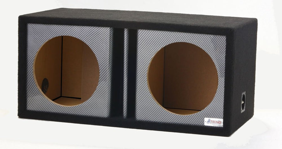 Atrend Dual 12" Black Carbon Fiber 12DVR Vented Subwoofer Enclosure