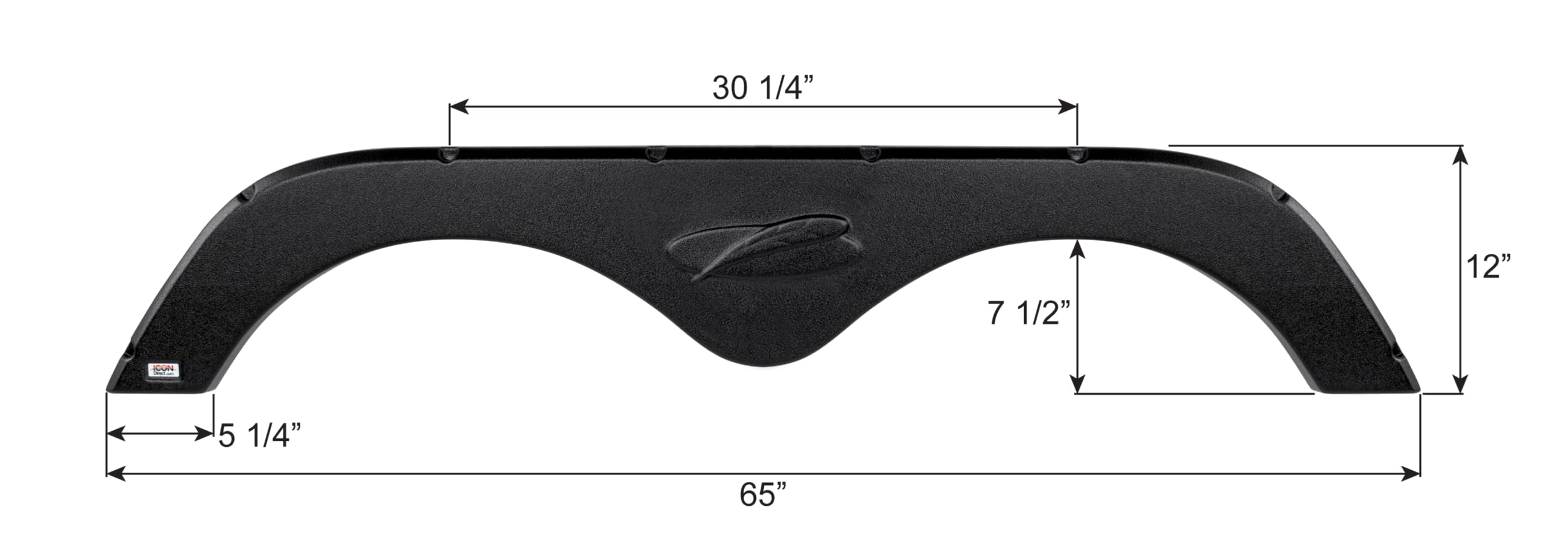 ICON Fender Skirt 14411, Tandem, R-Vision, FS775, Black