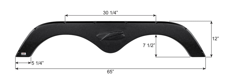 ICON Fender Skirt 14411, Tandem, R-Vision, FS775, Black
