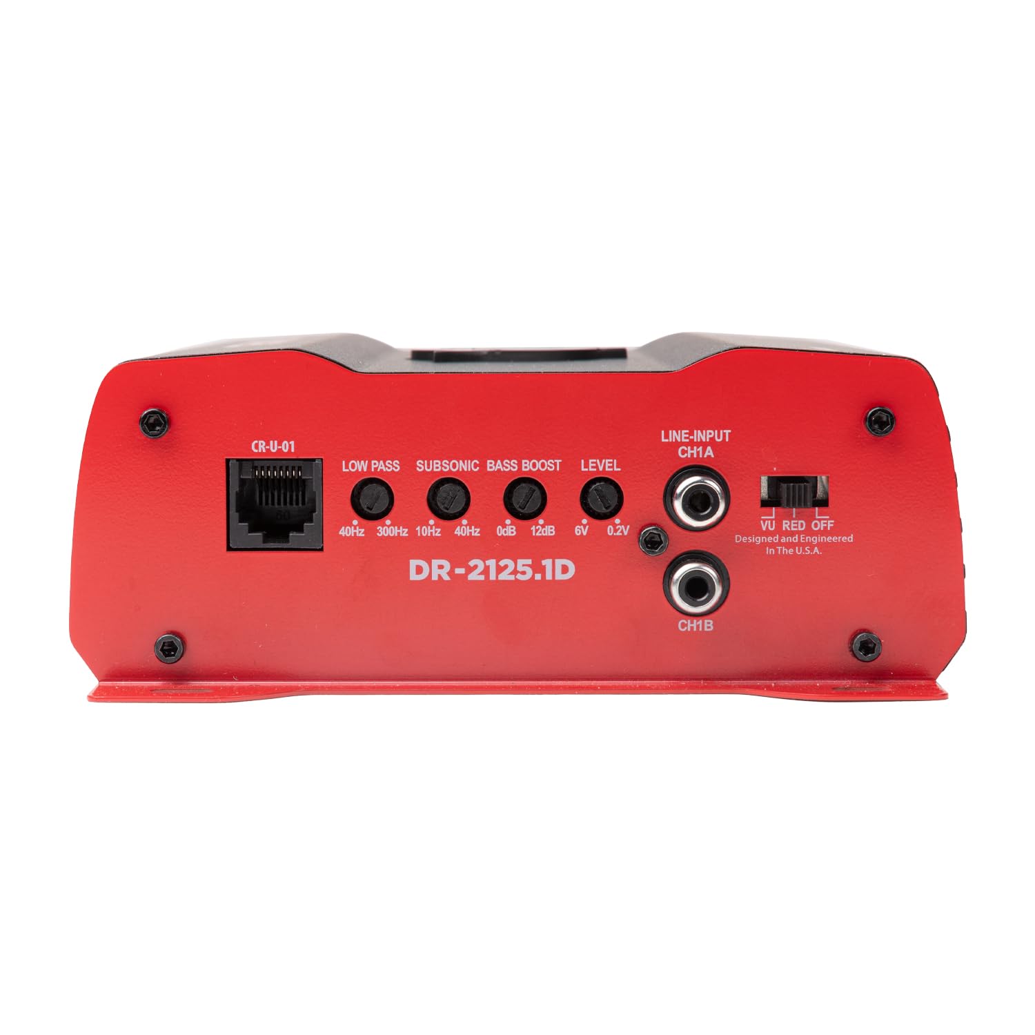 Crunch V-Drive 2125W Mono Block Subwoofer Car Audio Amplifier - Class D, LED VU-Meter, QTD Cooling, Adjustable Crossovers, Bass Remote, PWM Power Supply