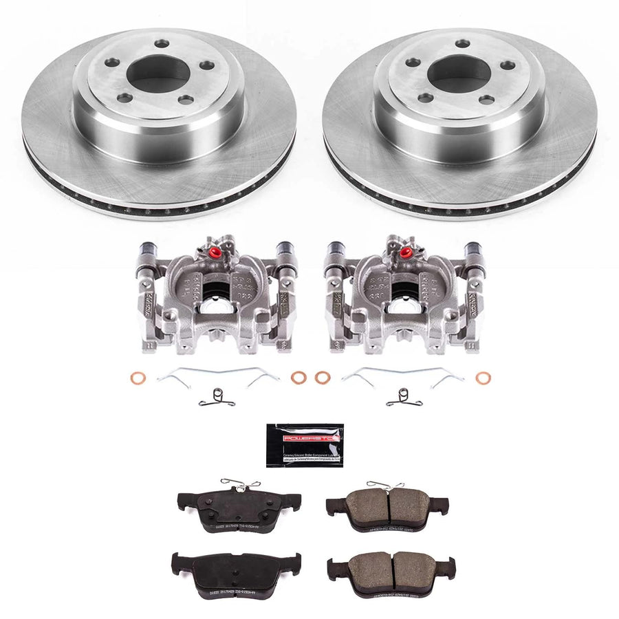 Power Stop KCOE7723 Rear Caliper Kit-OE Rotors, Ceramic Brake Pads, Calipers For Ford Escape 2017-2019, Ford Fusion 2017-2020 Autospecialty [Model Specific]