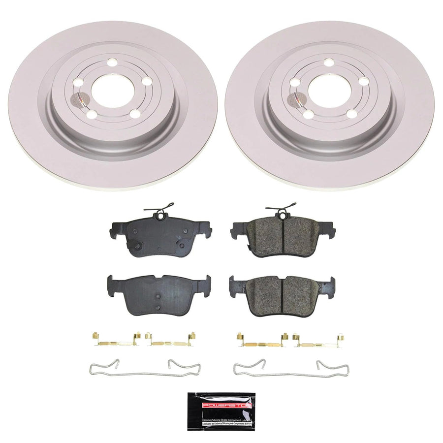POWERSTOP Brake Kit For Ford Mustang Mach-E Rear Geomet Coated Brake Rotors and Brake Pads 2021-2023 [Vehicle Specific]