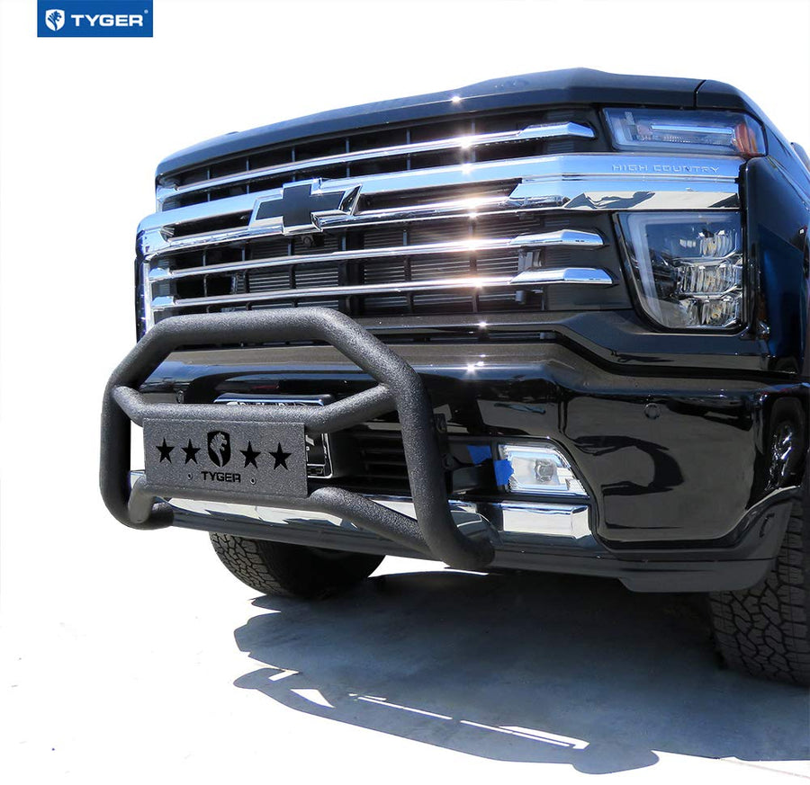 Tyger Auto TG-GD6C60538 Compatible Front Bumper Guard with 2020-2023 Chevy Silverado 2500HD / 3500HD | Textured Black | Light Mount | Bull Bar