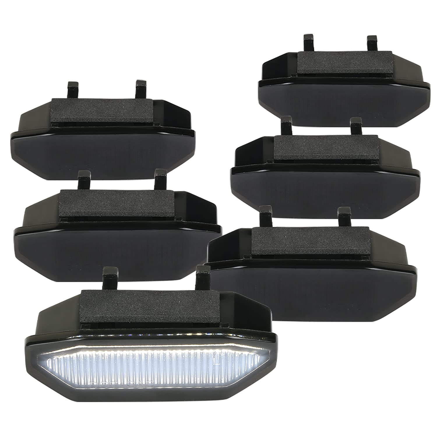 Smoke SPEC-D TUNING Front Grille Insert Led Drl Driving Lights Compatible with Ford Mustang 2015-2017 L+R Pair Assembly
