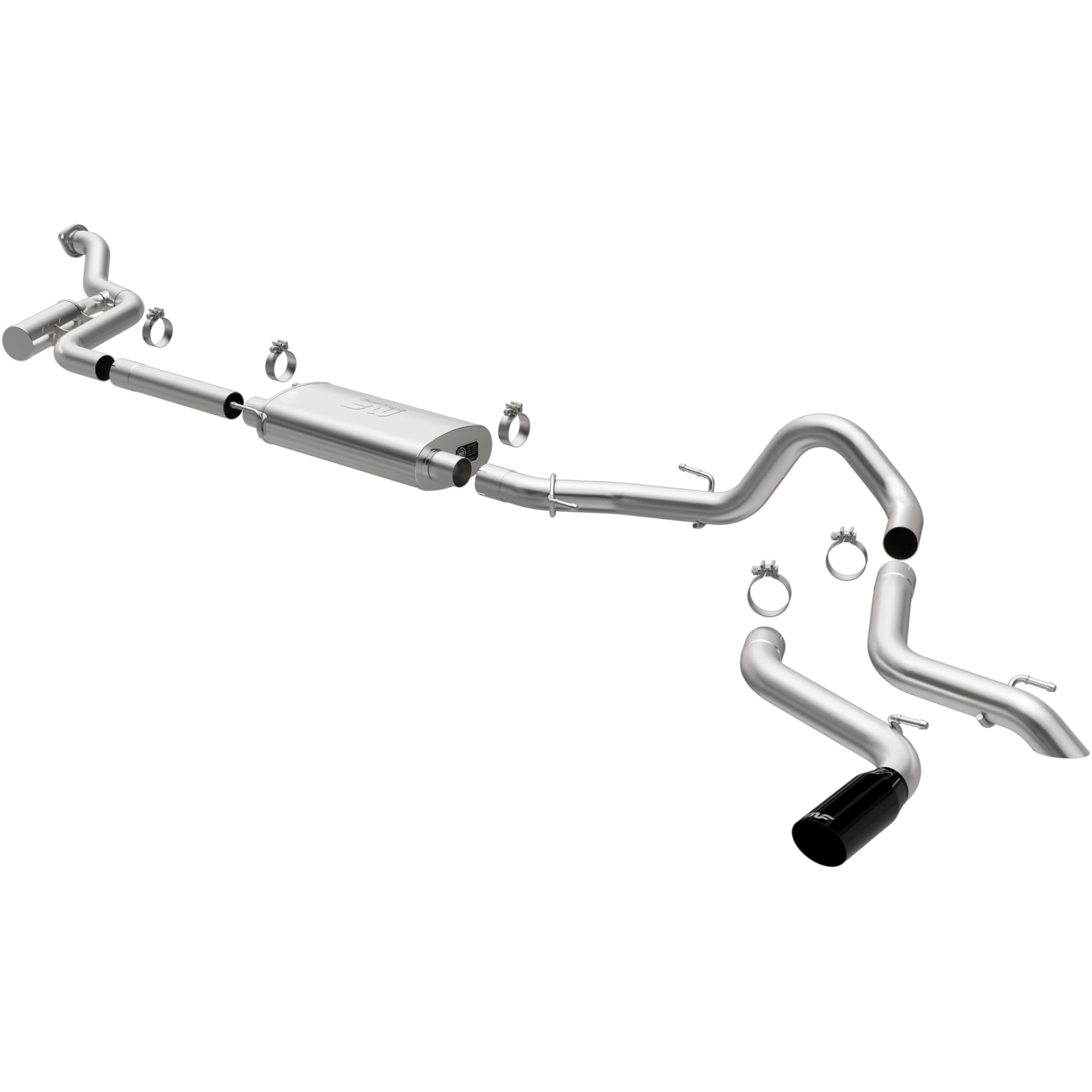 Performance Exhaust System MagnaFlow 19678: Cat-Back, Overland Series, For 2024-2025 Toyota Tacoma 2.4L, Includes High Clearance Exhaust Tip and 4” Black Chrome Tip