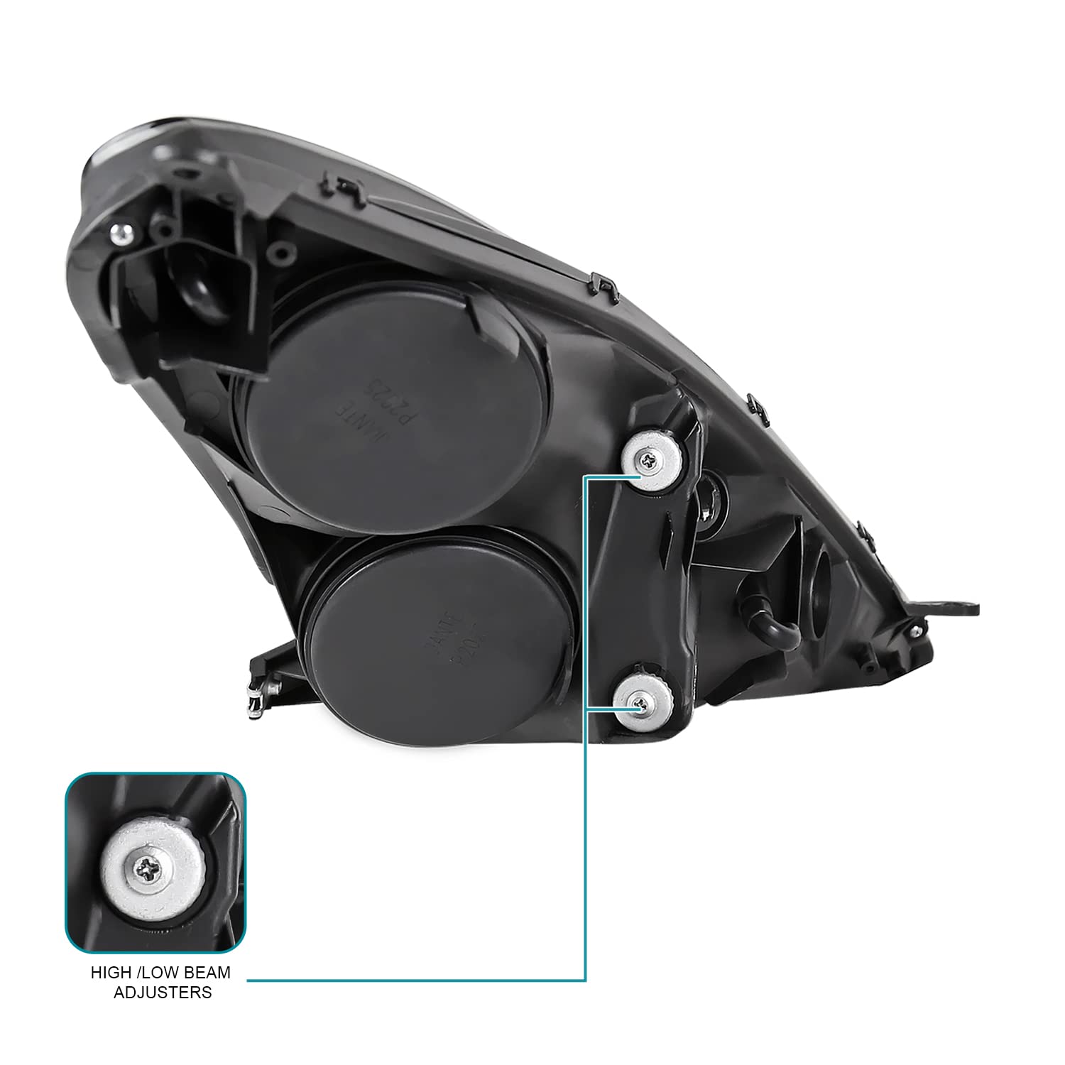Black Smoke Projector Headlights SPEC-D TUNING Compatible with 2000-2005 Toyota Celica, Left + Right Pair Headlamps Assembly