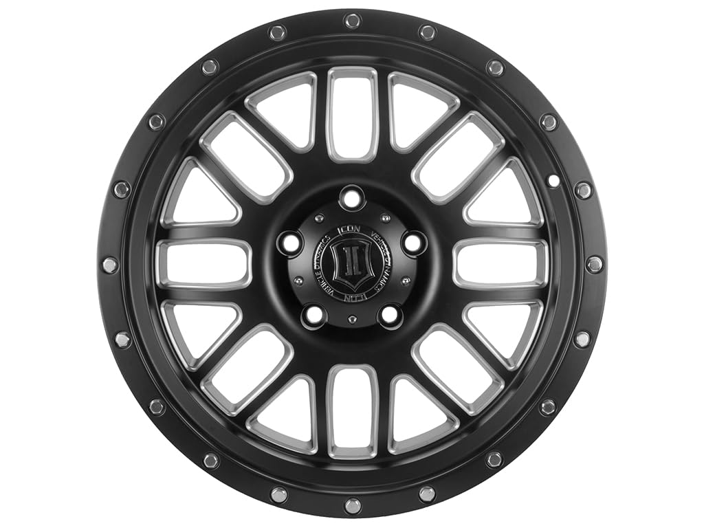 Alpha ICON Alloys, Satin Black, Milled Windows, 20x9 / 5x150, 16mm OS, 5.625" BS, 1220905556SBMW