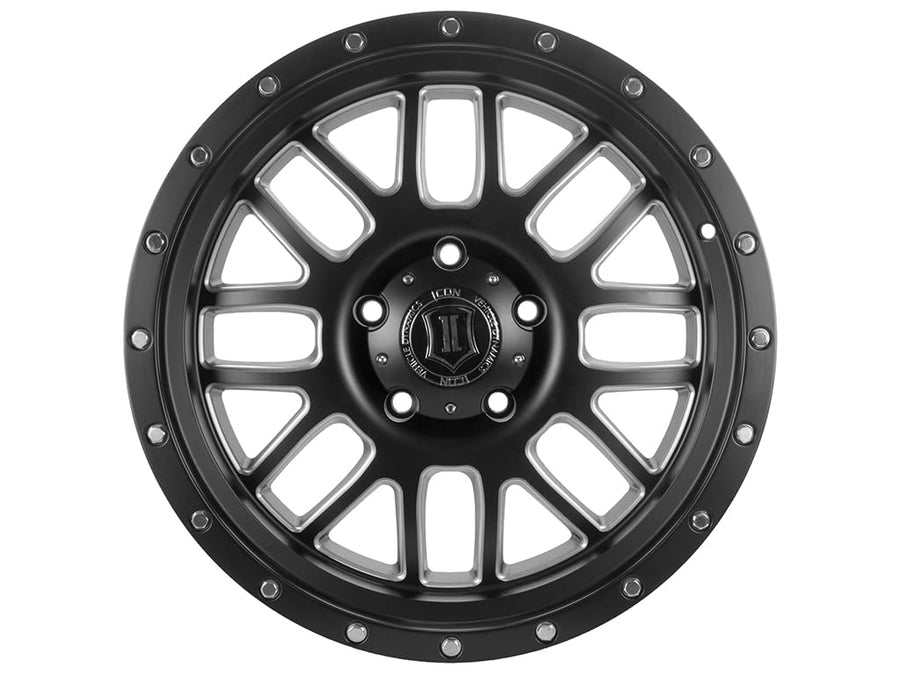 Alpha ICON Alloys, Satin Black, Milled Windows, 20x9 / 6x135, 16mm OS, 5.625" BS, 1220906356SBMW