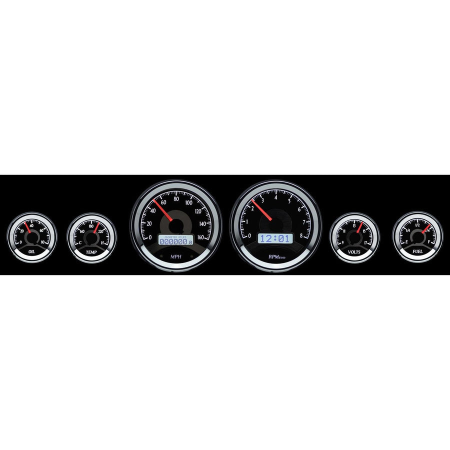 VHX-1060-K-W Dakota Digital Universal 6 Gauge Round VHX System
