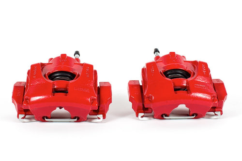Power Stop Pair of High-Temp Red Powder Coated Front Calipers For Ford Fusion 2013-2020, Ford Police Responder Hybrid 2019-2020, Lincoln MKZ 2013-2020 [Model Specific]