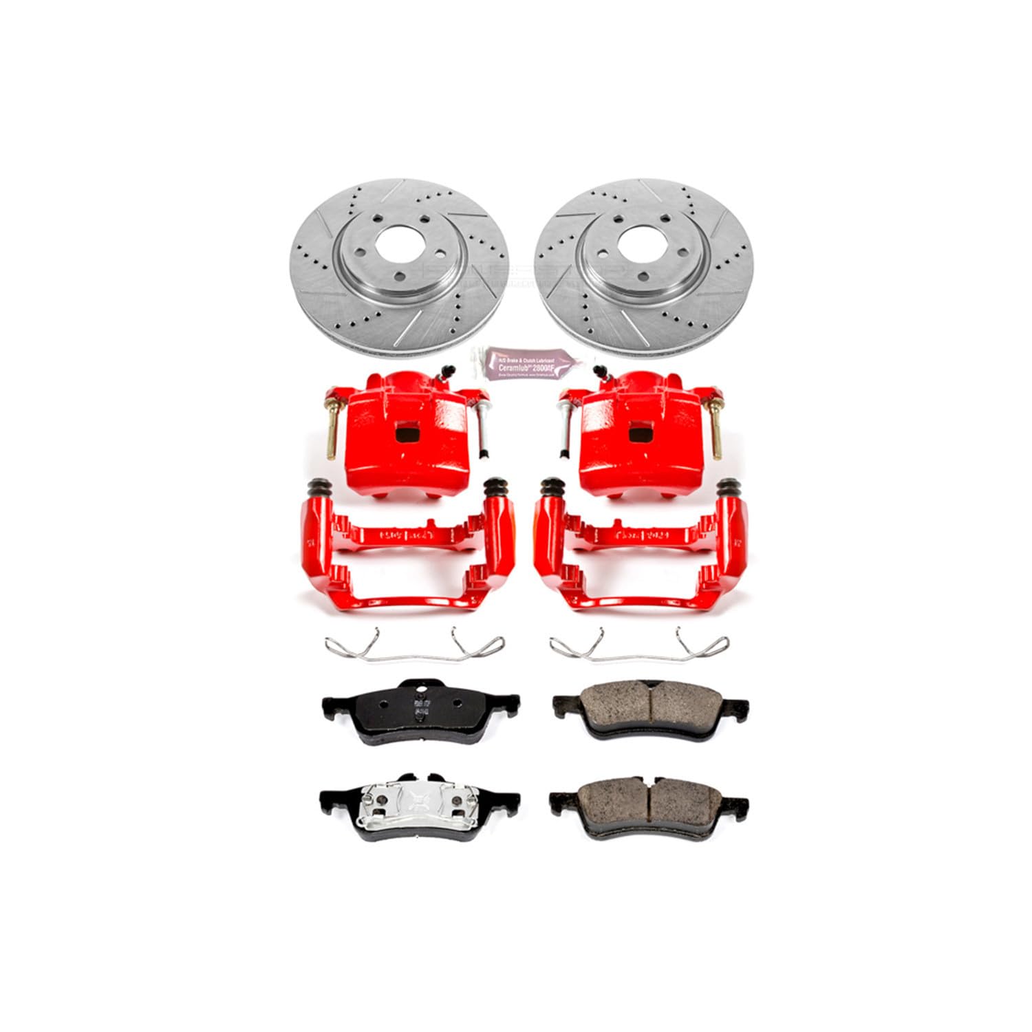 Power Stop 1-Click Performance Brake Kit with Caliper For Chevrolet Cobalt 2007, Pontiac G5 2008 [Model Specific]