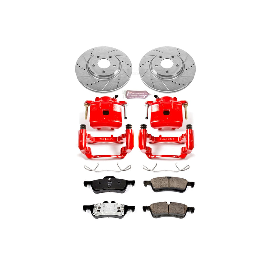 Power Stop 1-Click Performance Brake Kit with Caliper For Chevrolet Cobalt 2007, Pontiac G5 2008 [Model Specific]