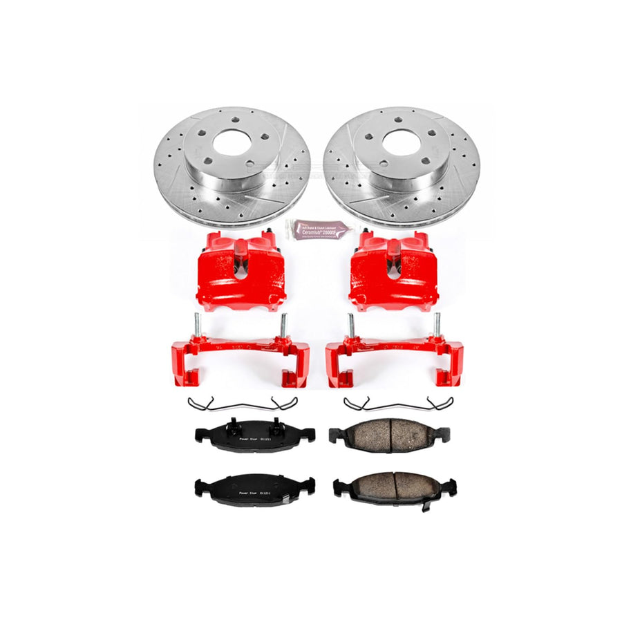 1-Click Performance Brake Kit Power Stop (KC2147) with Calipers For Jeep Grand Cherokee 1999-2002 [Model Specific]