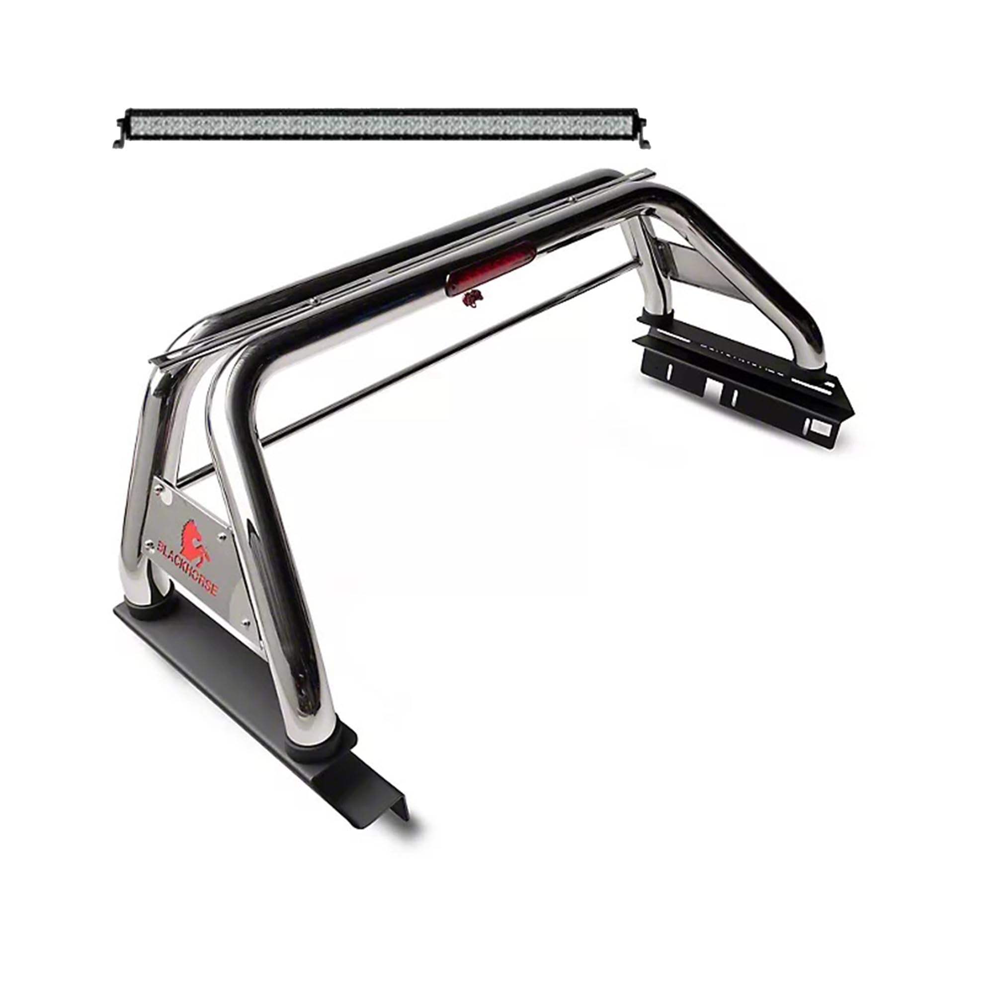 Classic Black Horse Roll Bar Stainless Steel Includes 1 40in LED Light Bar Compatible with 2019-2024 Ford Ranger-RB08SS-KIT