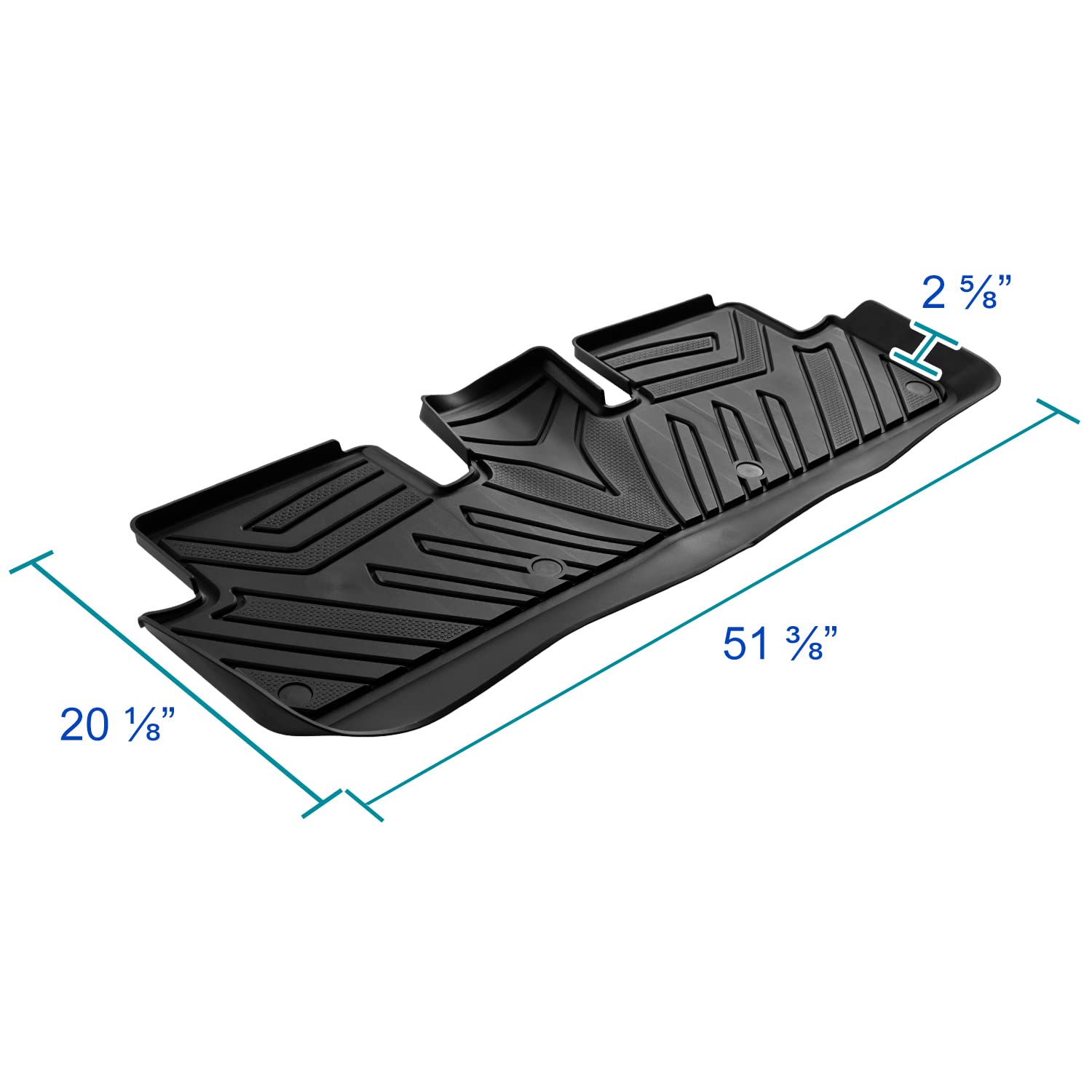 All-Weather Spec-D Tuning Black Injection-Molded TPE Front + Rear Floor Mats Compatible with 2017-2022 Tesla Model 3, 3PC