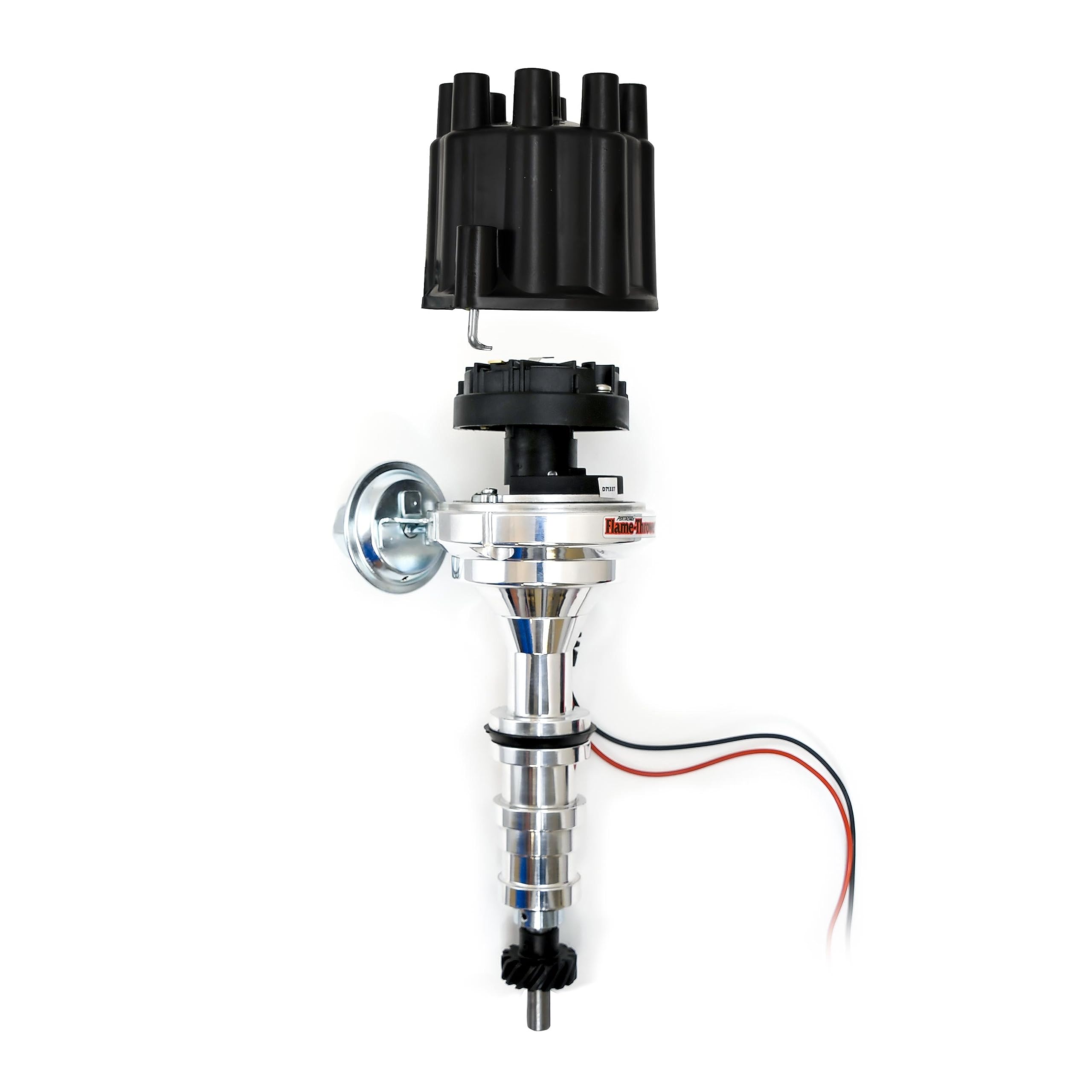 Pertronix Flame-Thrower D7133700 Black Cap Billet Electronic Distributor with Ignitor III Technology for Ford FE 352-428