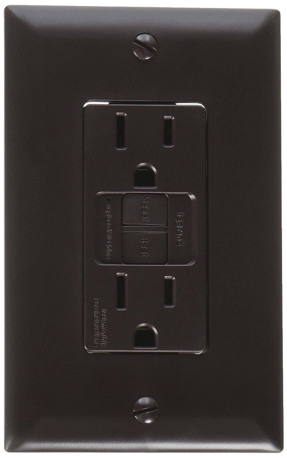 Dual GFCI Outlet S805, RV Designer with Cover Plate, Brown, AC Electrical