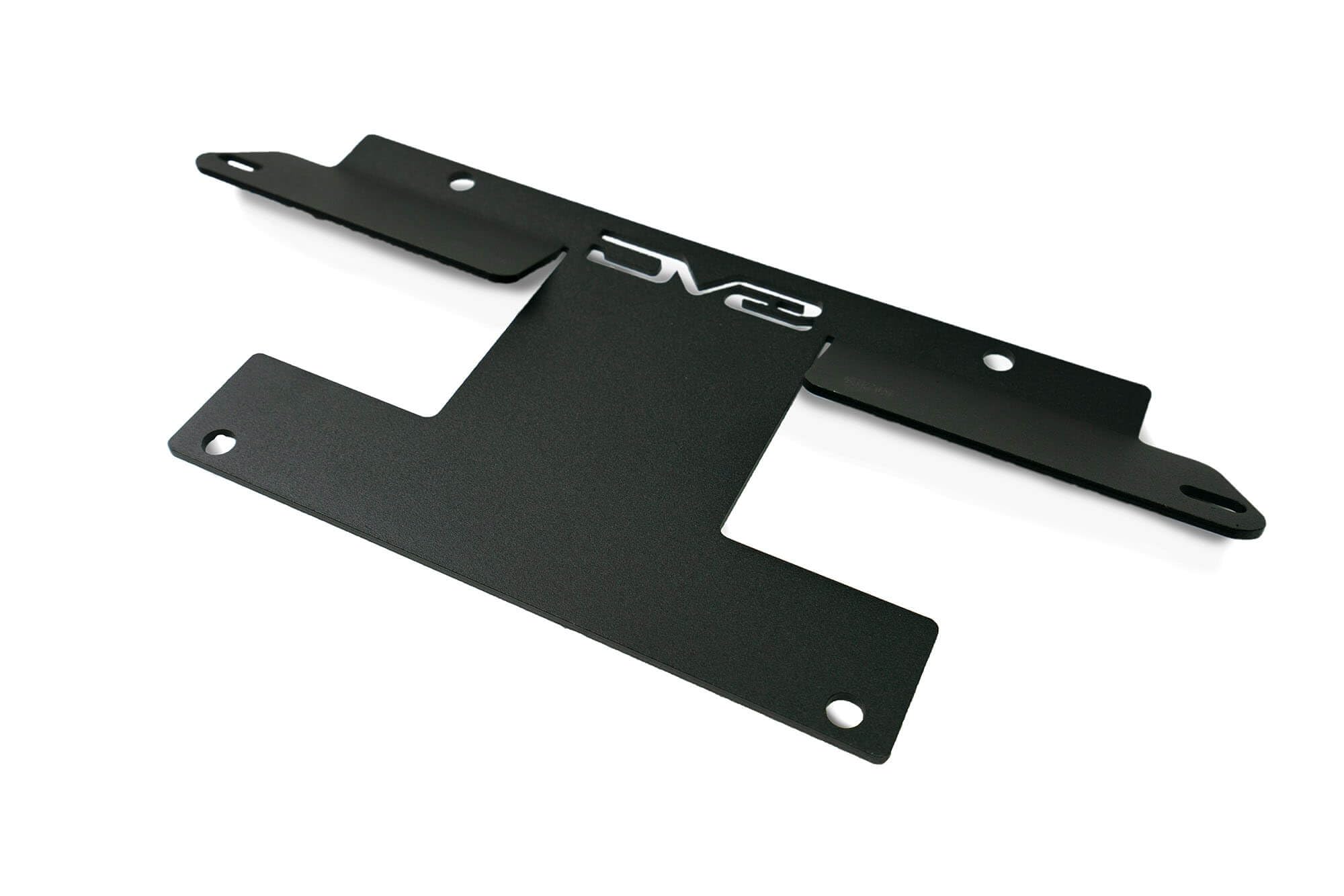 License Plate Relocation Bracket DV8 Offroad for 2021-2024 Ford Bronco | OEM Steel Front Bumper | Lower Center Mount | Keeps Grille Open | Quick & Easy Installation