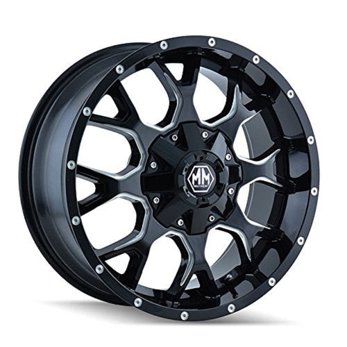 Warrior Mayhem 8015 Black Wheel with Milled Spokes (17x9"/12x139.7mm)