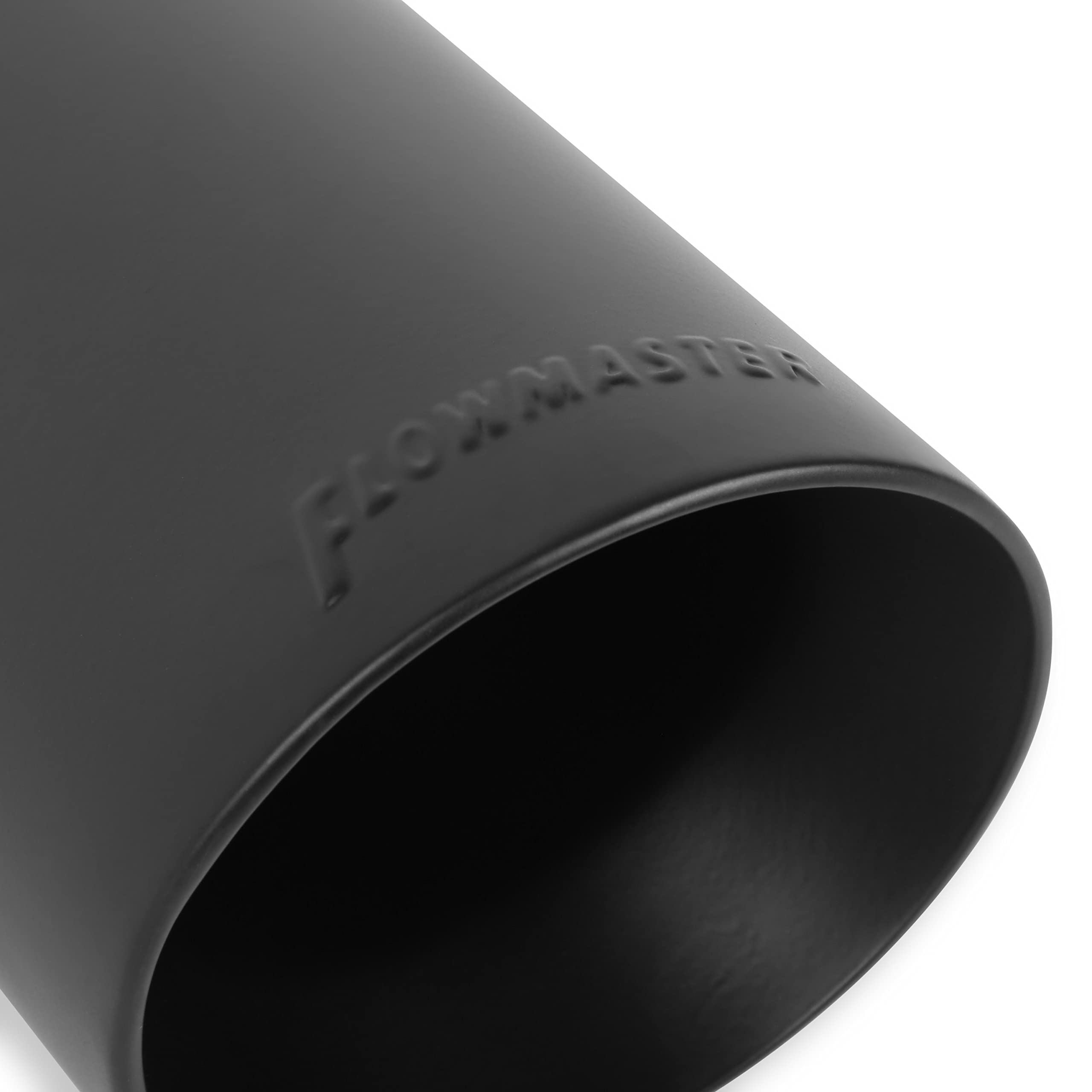 Flowmaster Exhaust Tip 15398B 4 Inch Angle Cut Black Ceramic Coated 304 Stainless Steel Fits 3 Inch Tubing 13 Inch Long - Clamp On