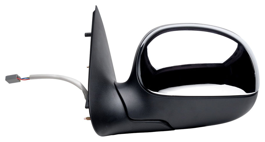 Fit System Mirror Driver Side for Ford F150, F250 LD Pick-Up, Black, w/Chrome Cover, Foldaway, Power