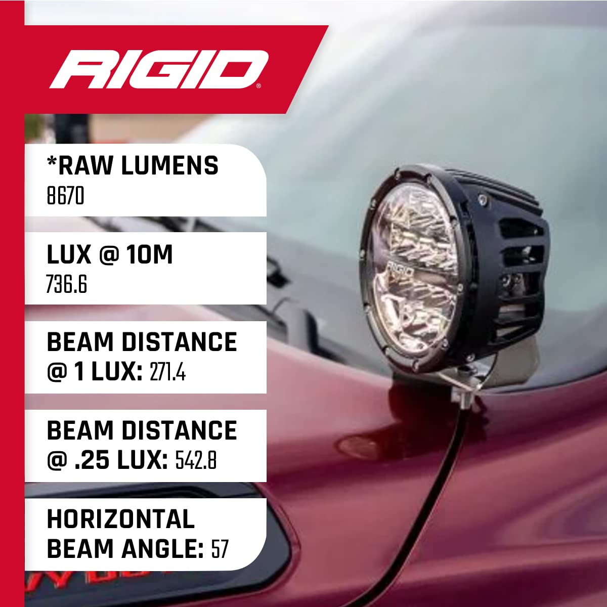A-Pillar LED Light Mount Kit RIGID Industries FITS 2019+ Dodge RAM 2500/3500 Includes 6-Inch 360-Series Drive Optics w/Amber Backlighting and Amber & Black Covers