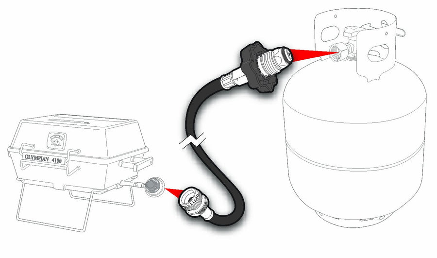 60" Camco Pigtail Propane Hose Connector, Connects Propane Cylinder to a RV or Trailer Propane Regulator, Provides Thermal Protection and Excess Flow Protection (59193)