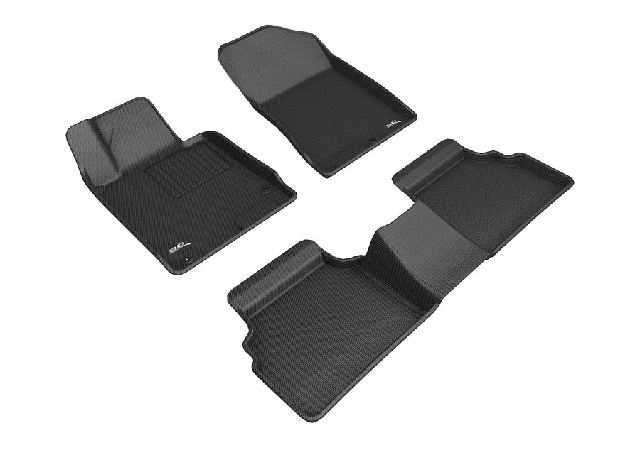 Kagu Floor Mat (Black) 3D MAXpider Custom Fit Compatible with Kia K5 FWD 2021-2026 - Full Set