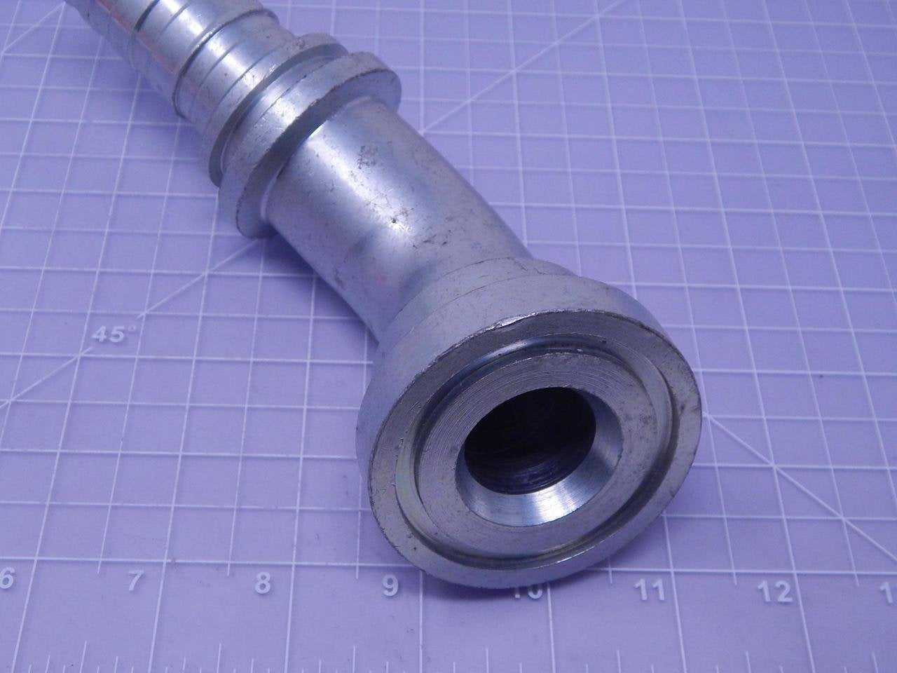 GlobalSpiral Couplings Gates 20GS-24FLH45M, Code 62 O-Ring Flange Heavy, Zinc Plated Carbon Steel, 6.93", 45° Bent Tube, 1 1/4" ID