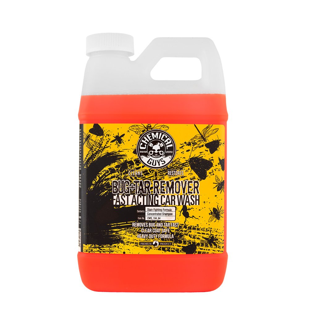 Chemical Guys Bug & Tar Wash Heavy Duty Remover Bug, Tar, Grime, Tree Sap & Bird Dropping - Safe for Paint, Glass, Chrome, Plastic & All Exterior Surfaces (64 oz) CWS_104_64