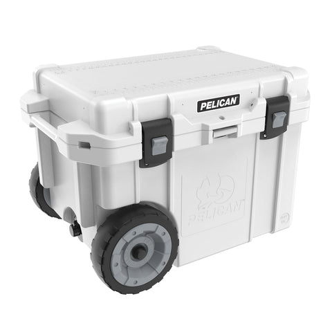45 Quart Pelican Elite Cooler with Wheels (White)