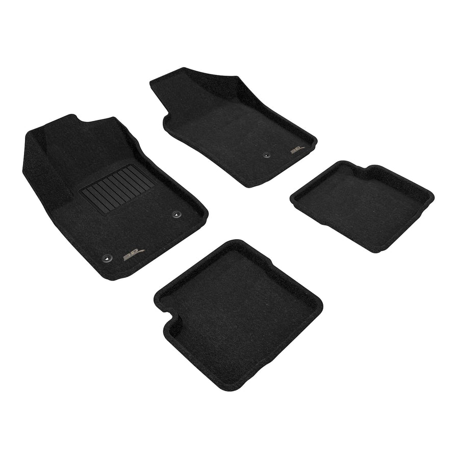 Elegant 3D MAXpider Floor Mat (Black) Compatible with Fiat 500 2012-2019 - Full Set