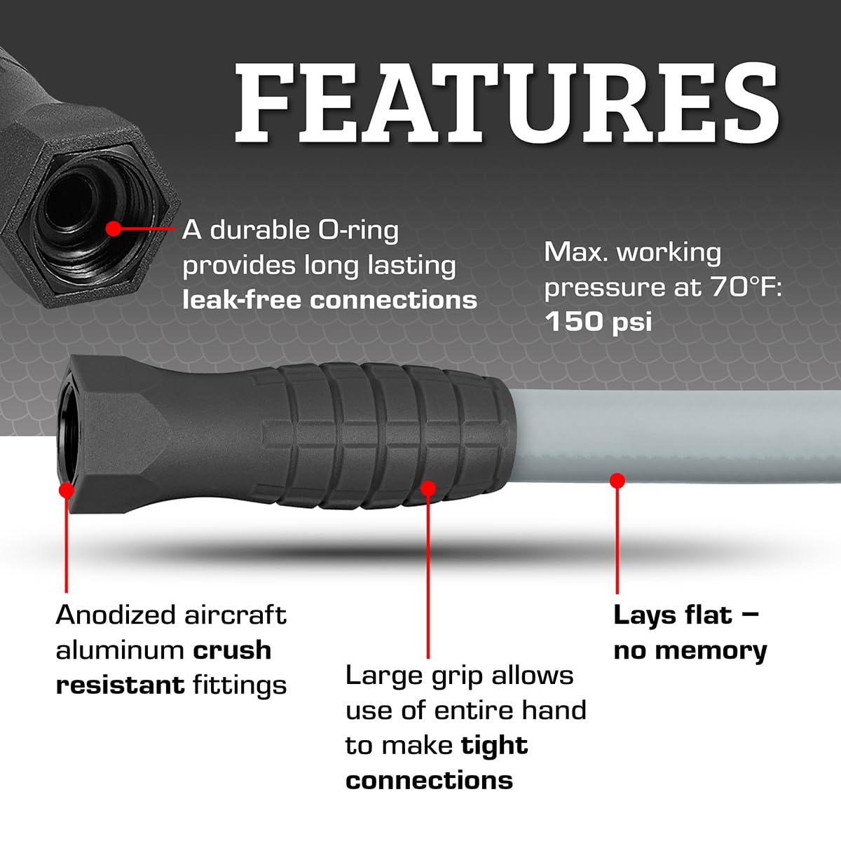 Flexzilla SwivelGrip Colors Garden Hose 5/8 in. x 50 ft., Lightweight All-Weather Water Hose, Durable and Flexible, Leak-Free Connections, Slate Grey