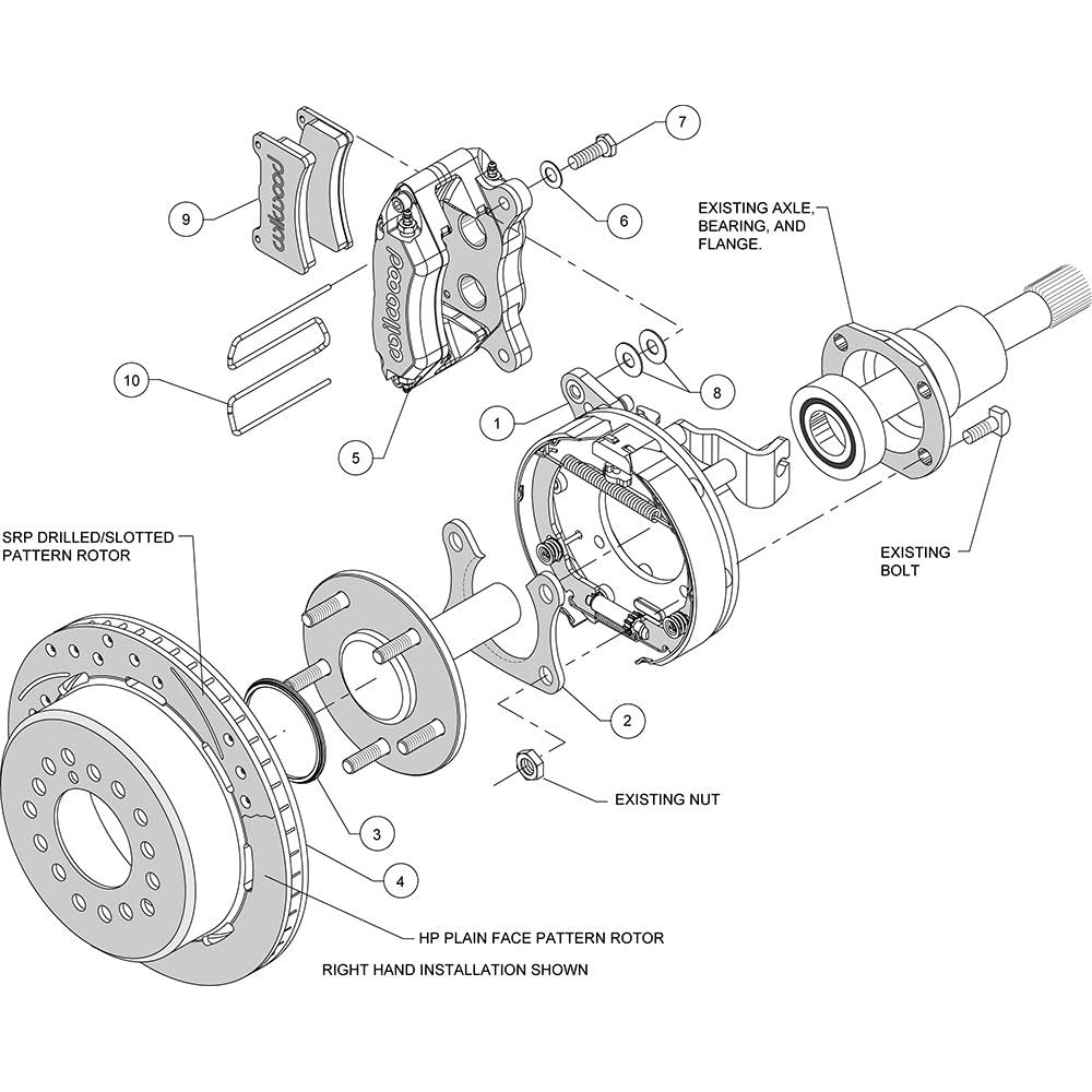 P-Brake Kit FDP-LP 11.00", Drill-Red