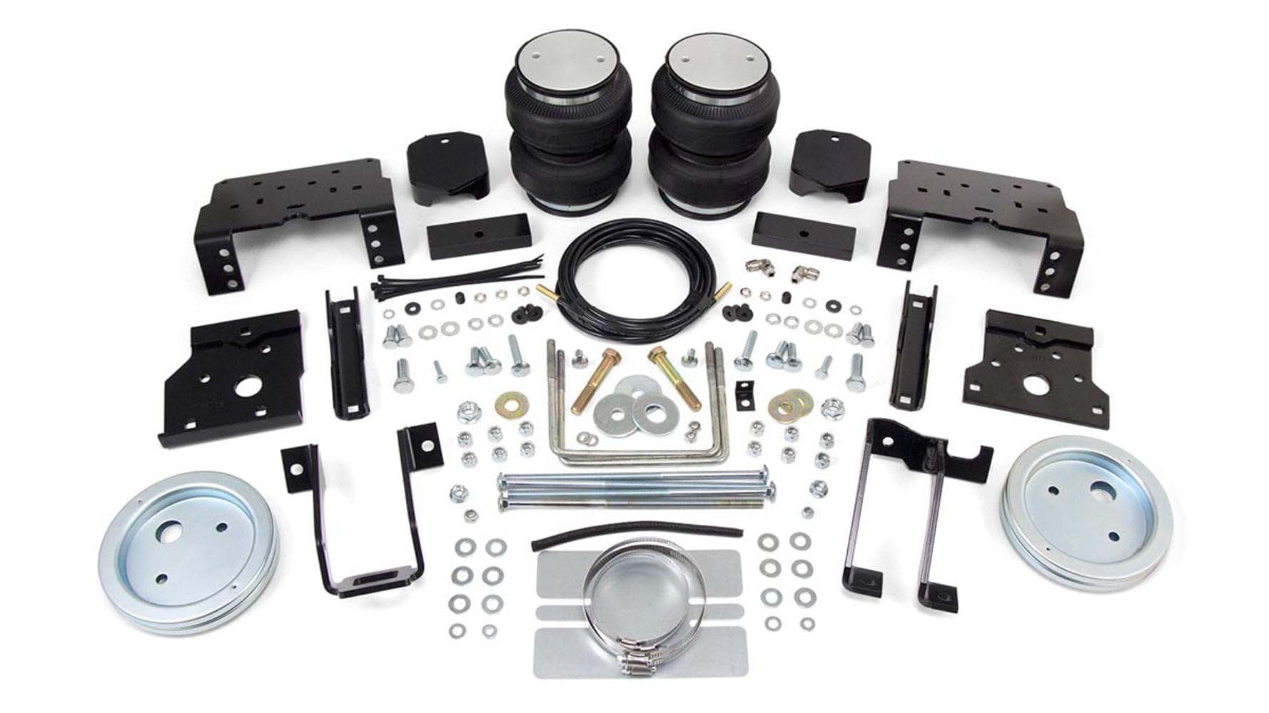 Air Lift 93396 Loadlifter Pro Series Air Spring Kit - Bags/Brackets/Lines - 5000 lb Capacity - Black Powder Coat Brackets - Rear - Super Duty - Ford Fullsize Truck 2011-16 - Kit